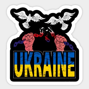 Ukraine flag with doves Sticker